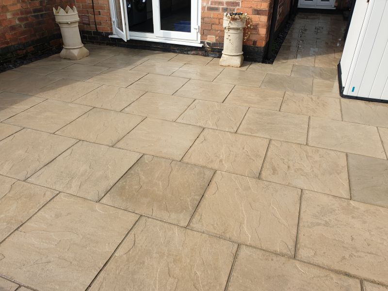 Slabs after being soft washed and pressure washed in Derby: Swipe To View More Images