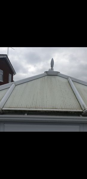 Conservatory before being cleaned in West Hallam: Swipe To View More Images