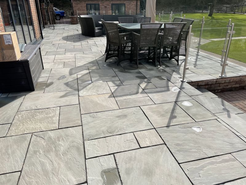 Indian sandstone after being cleaned in Mapperley village Derbyshire : Swipe To View More Images