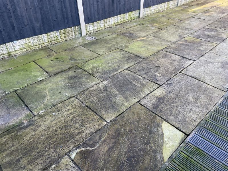 Indian sandstone before being cleaned in Sawley Nottingham: Swipe To View More Images
