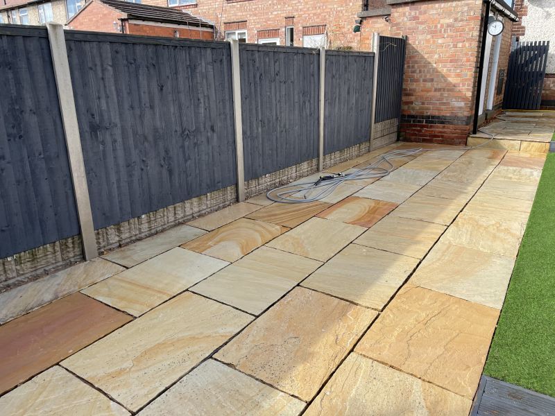 Indian sandstone after being cleaned in Sawley Nottingham : Swipe To View More Images