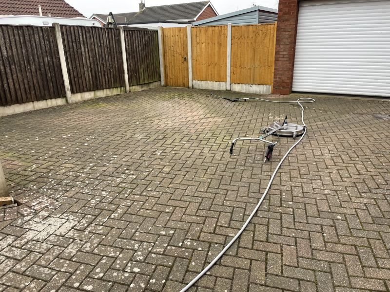 Block paving in Trowell Nottingham before being cleaned : Swipe To View More Images
