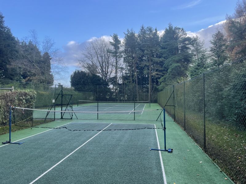 Tennis court and badminton court completed in Matlock : Swipe To View More Images