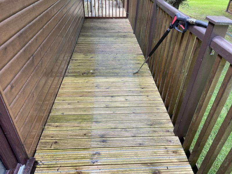 Before and after of decking clean : Swipe To View More Images