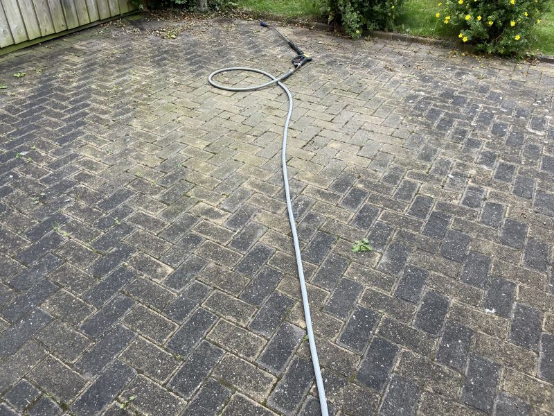 Block paving before being cleaned in Mickleover&comma; Derby : Swipe To View More Images