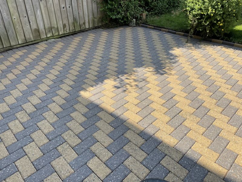Block paving after being cleaned and re-sanded in Mickleover&comma; Derby: Swipe To View More Images