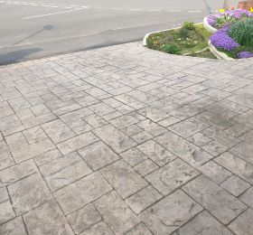 Printed concrete driveway before being cleaned and re-sealed in Ilkeston: Click Here To View Larger Image