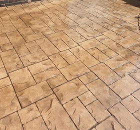 Printed concrete driveway cleaned and re-sealed in Ilkeston: Click Here To View Larger Image