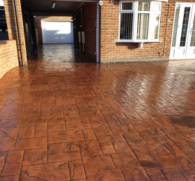 Printed concrete driveway cleaned and  re-sealed in Ilkeston: Click Here To View Larger Image