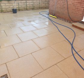 Slabs after being pressure washed and soft wash treatment applied in Wollaton: Click Here To View Larger Image