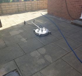 Slabs before being pressure washed and soft wash treatment applied in Wollaton: Click Here To View Larger Image