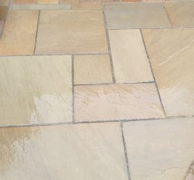 Indian sandstone after being soft washed in Ilkeston: Click Here To View Larger Image