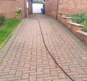 Block paving before being pressure washed and re-sanded in Ilkeston : Click Here To View Larger Image