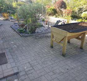 Block paving patio before being cleaned and re-sanded in Awsworth: Click Here To View Larger Image