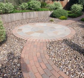 Indian sandstone after being cleanded and soft washed in Bramcote: Click Here To View Larger Image