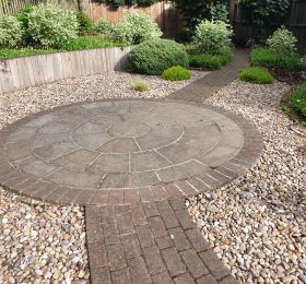 Indian sandstone before being cleaned and soft wash treatment applied in Bramcote: Click Here To View Larger Image